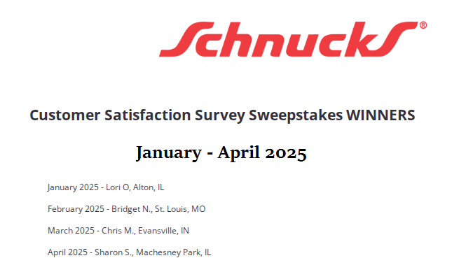 Tell Schnucks Survey Winner List