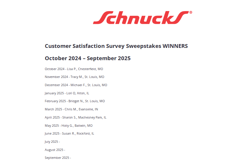 Tell Schnucks Survey